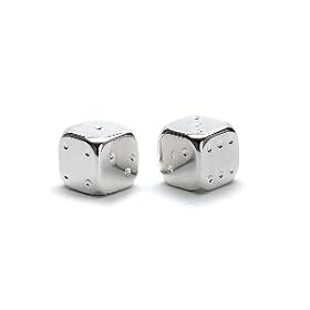 DICE SALT AND PEPPER SET - SILVER PLATED DICE SALT AND PEPPER SET