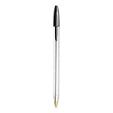 BIC(R) Cristal(R) Ballpoint Pens, Medium Point, 1.0 mm, Black, Box Of 12