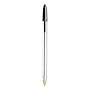 Cristal Stic Ballpoint Pen,Med Point,1.0mm,Black Ink,Clear Barrel,Pocket Clip BICMS11BK