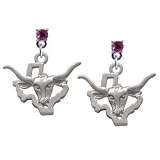 Longhorn - Texas Hot Pink Swarovski Post Charm Earrings [Jewelry]
