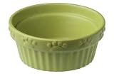 Designer Stoneware Tuscan Fluted Cat Dish 5 Lime