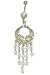Stainless Steel Belly Ring with Clear CZ - Dangle