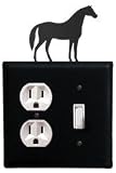 Wrought Iron Horse Double Outlet/Switch Cover
