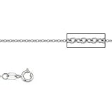Platinum 18 Inch X 1.0 mm Cable Chain Necklace - O Ring Clasp