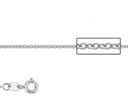 Platinum 18 Inch X 1.0 mm Cable Chain Necklace - O Ring Clasp