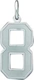 Sterling Silver Large Satin Number 8 Charm