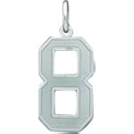 Sterling Silver Large Satin Number 8 Charm