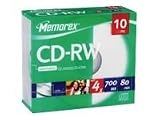Memorex CD-RW 4x 10pack Jewel Case