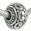 DECORATED Sterling Silver BEAD Charm fits European Bracelet