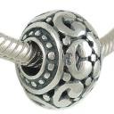 DECORATED Sterling Silver BEAD Charm fits European Bracelet