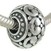 DECORATED Sterling Silver BEAD Charm fits European Bracelet