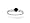 14K White Gold Genuine Round Black Onyx and Diamond Ring - Size 4