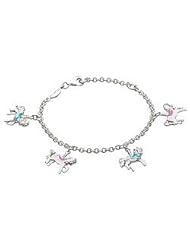 Childrens Jewelry - Sterling Silver Carousel Horse Charms Bracelet