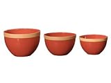 Frankoma Color Works Distressed Red Mixing Bowl Set 3-pc.
