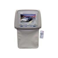 Pyle PL72HRTN Adjustable Headrests w/ Built-In 7'' TFT/LCD Monitor W/IR Transmitter & Cover (Tan)