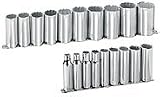 Armstrong 15-565 19pc 1/2 Drive 12pt Fractional Deep Socket Set