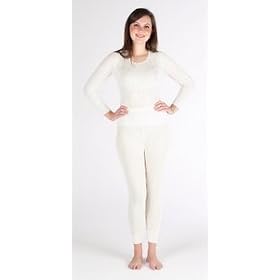 Womens Thermal Underwear Sets Long Sleeve Vest and Long Jane