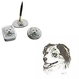 Australian Shepherd Desk Set, Porcelain by Rosalinde