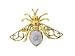 Sterling Silver .13 CT TW Genuine Diamond Filigree Fly Brooch