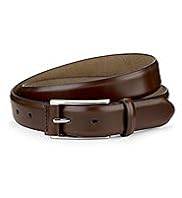 Coated Leather Rectangular Tab Buckle Belt