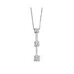 1/7CTW Three Stone Diamond Drop Pendant 10K White Gold