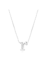 Pave Initial R Pendant Necklace