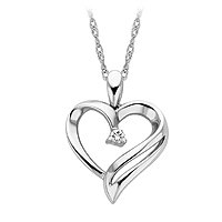 Sterling Silver Heart Pendant with Diamond Accent by Fred Meyer Jewelers