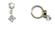 14 karat gold captive belly ring dangle