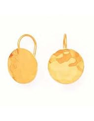 14k Gold Hammered Disk Earrings- 14mm