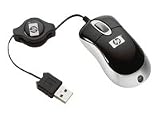 Hewlett Packard PF725A USB Ultra Mini Mouse with retractable Cord Black/silver