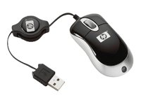 Hewlett Packard PF725A USB Ultra Mini Mouse with retractable Cord Black/silver