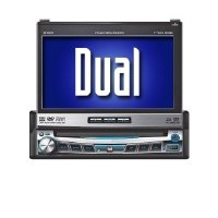 Dual XDVD9101 AM/FM/DVD Receiver with 7-Inch Motorized LCD, Touch Front Panel Full i-pod via USB (Black)