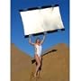 California Sunbounce Pro Textile & Frame Kit, 4' x 6' Zebra Gold & Silver with White Backing.