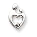 14k White Gold Heart Shaped .05ct. Diamond. Mother & Child Pendant
