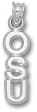 Oklahoma State Cowboys Solid Sterling Silver ''OSU'' 5/8'' Pendant