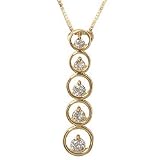 Moissanite Graduated Vertical Pendant