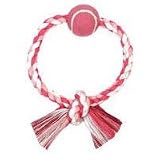 Mammoth Pink Rope Ring with Pink Ball Dog Toy medium- 9 length