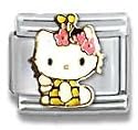 Clearly Charming Hello Kitty Bumble Bee Solid 18k Gold Cat Animal Theme Licensed Charm Bracelet