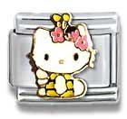Clearly Charming Hello Kitty Bumble Bee Solid 18k Gold Cat Animal Theme Licensed Charm Bracelet