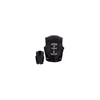 Giovanni Navarre Lthr Vest W/Christian PATCH- M  Medium