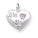 Sterling Silver Big Sis CZ Heart Charm -