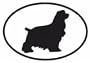 Cocker Spaniel Sticker (Black/White, 5' x 3.5' )