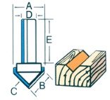 43725PC 1/2 IN. V-GROOVE ROUTR BIT