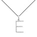 18ct White Gold Diamond 'E' Initial Pendant. 18inch chain included