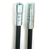 """4 .440 DIA H.D. BLACK FIBERGLASS 3/8"""" NPT CHIMNEY BRUSH ROD"""