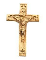 20.00X12.00 Mm 14K Yellow Gold Crucifix Lapel Pin