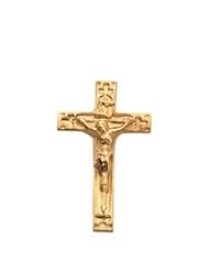 14K Yellow Gold Crucifix Lapel Pin