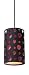 Enchantment - 1 Light Mini Pendant Lighting Fixture - Matte Black Hardback Fabric - Purple Fabric Diffuser - B6269
