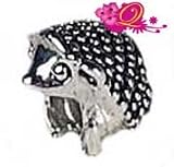 Quiges Beads Charms Silver Plated Hedgehog Charm Bead for Pandora/Troll/Chami...
