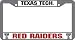 Texas Tech Red Raiders Chrome License Plate Frame